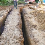 Horizontal trenches for ground source heat pump loops