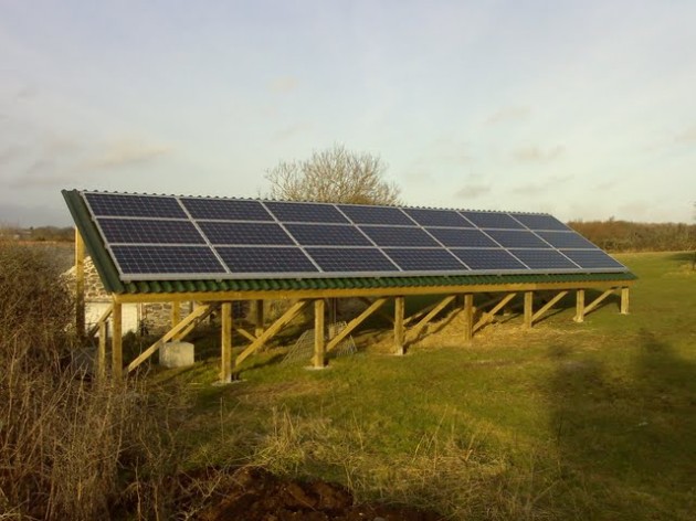 wooden ground mount solar PV